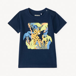 Korte mouwen T-shirt met leeuwenhuidprint voor babyjongen 