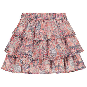 Rok met volant en cachemireprint met lurex voor meisjes 