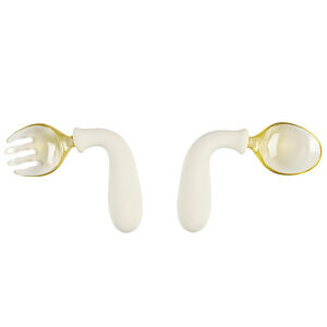 Set cuillère + fourchette flexible 8M+ Ecru 