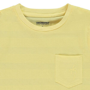 T-shirt manches courtes uni effet bandes texturées garçon 