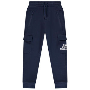 Jogging fleece met zakken en geprinte boodschap voor jongens 