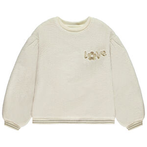 Oversize sherpa sweatshirt met gouden borduursel Love voor meisjes 