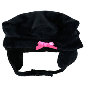 Baret van velours in de vorm van een ster met roze strik 