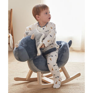 Dinosaurus schommel met veiligheidsgordel en gewatteerde stof 