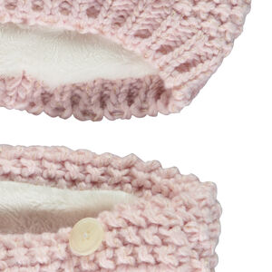 Muts en snood in gebreide tarwekorrelsteek met gouden lurex voor meisjes 