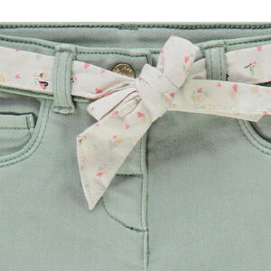 Rechtdoorlopende jeans met een gedrukte strikceintuur voor babymeisjes 