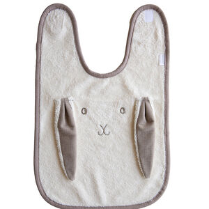 Bavoir velcro -Large - Crème/Rabbit 