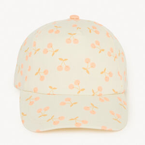 Petite casquette en twill avec motif cerise pour fille. 