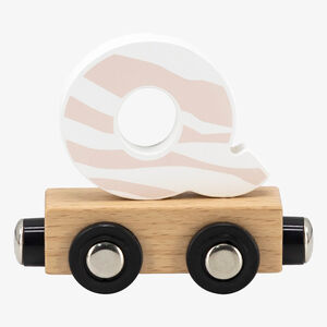 Lettre "Q" en bois pour train coloré 