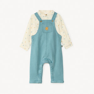 Ensemble 2 pièces avec salopette pour bébé garçon 