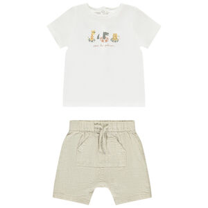 Ensemble 2 pièces printé animaux pour bébé garçon 