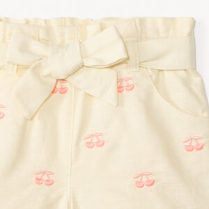 Short om te knopen met kersenborduursel voor babymeisjes 