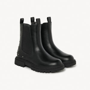 Bottines effet cuir élastiquées à rivets pour fille 