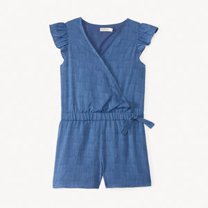 Korte portefeuille jumpsuit met strik voor meisjes 