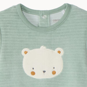 Dors-bien en velours patch animal pour bébé avec ouvertures différentes selon l'âge 