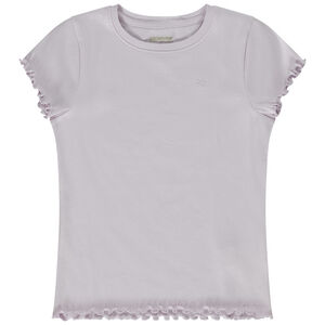 Korte mouwen Effen geribbelde T-shirt voor meisjes 