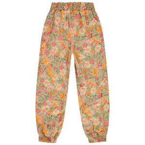 Vloeiende broek met smocks en bloemenprint meisjes 
