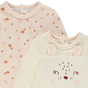 Lot de 2 dors-bien en velours motif biche pour bébé fille 