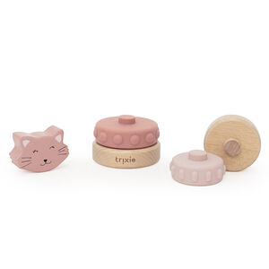 Tour à empiler en bois et silicone Mrs. Cat 