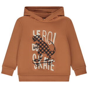 Sweatshirt met kap fleece print fantasie voor jongen 