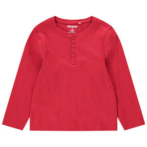 T-shirt met lange mouwen van jerseystof met geborduurd logo 