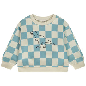 Sweat oversize imprimé damier et print dino pour bébé garçon 