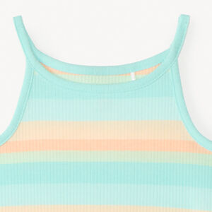 Korte ribgebreide tanktop met fantasieribe voor meisjes 