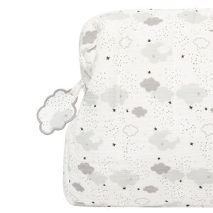 Trousse de toilette en coton imprimé nuages 