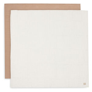 Lange gaze de coton 115x115cm Biscuit/Ivory 