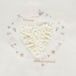 T-shirt manches longues bouffantes et print 3D pour bébé fille 