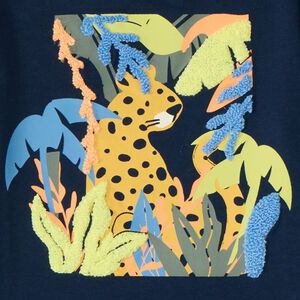 Korte mouwen T-shirt met leeuwenhuidprint voor babyjongen 