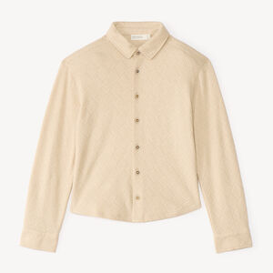 Jongen lange mouwen gestructureerde blouse 