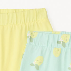 Lot de 2 shorts en jersey uni et imprimé fantaisie pour bébé fille 