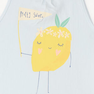 Set van 2-delige pyjama: tanktop + shorts met citroenmotief voor meisjes. 