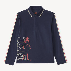 Polo jongen met lange mouwen met Spider-Man Marvel print 