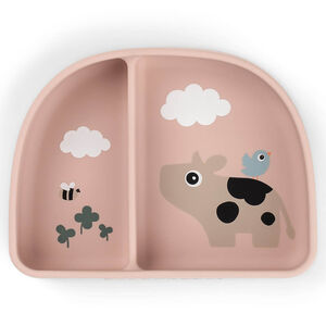 Bol à compartiments avec ventouse Tiny Farm Rose 