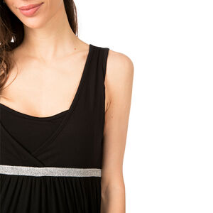 Lange mouwloze jurk voor zwangerschap en borstvoeding 