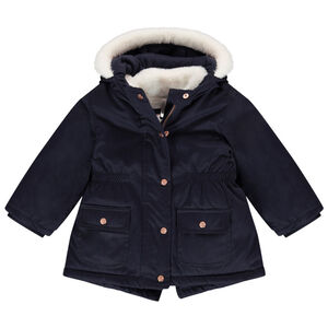 Parka 2 en 1 doublée sherpa à poches pour bébé fille 
