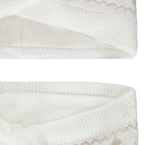 Ensemble bonnet + snood en tricot jacquard pour bébé fille 