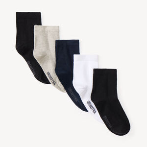 Lot de 5 paires de chaussettes unies garçon 