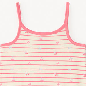 Nachtjapon met spaghettibandjes in maritieme stijl met kersenprint voor meisjes 