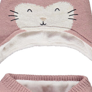 Gebreid muts en snood voor meisjes 