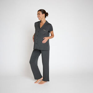 Set pyjama de grossesse en jersey uni brodé 