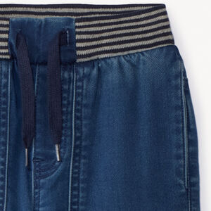 Rechte jeans met elastische taille en geribde strepen voor jongens 