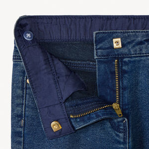 Slimme jeans in blauw denim met used effect voor meisjes 