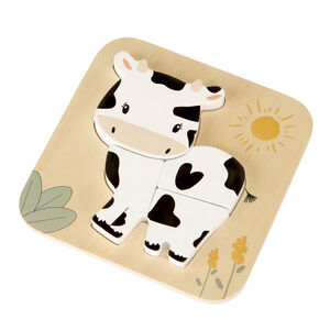 Puzzle en bois 4 pièces Vache 