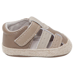 Nu-pieds à lanières contrastées et contour de semelle tressé 