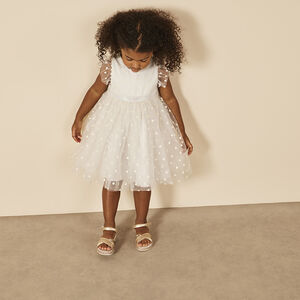 Ceremoniejurk in tule met glinsterende harten voor meisjes 