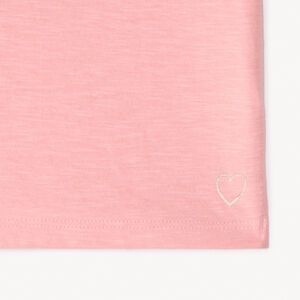 Lot de 3 t-shirts manches courtes print cœur fille 
