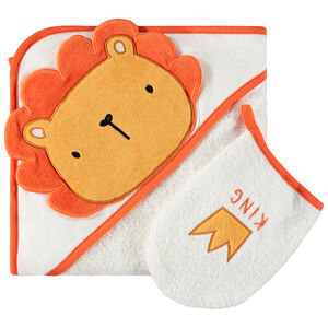 Set de bain avec cape + gant de toilette pour bébé garçon 
